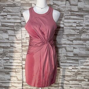 URBAN REVIVO Ruched Twist Front Dress